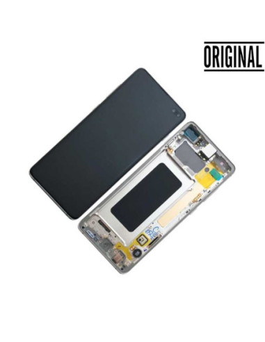 Pantalla para Samsung S10 Plus /G975 Plata/Blanca (Original Service Pack)