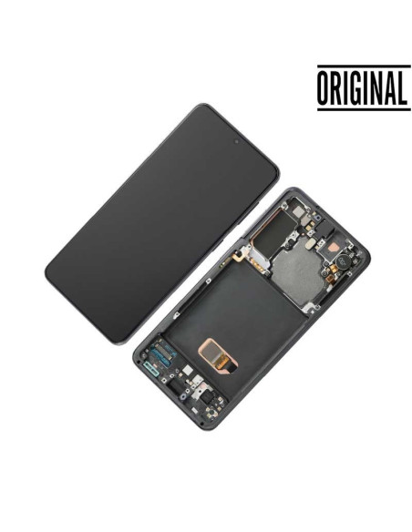 Pantalla para Samsung S21 5G /G991 con Marco Plata/Blanco (Original Service Pack)
