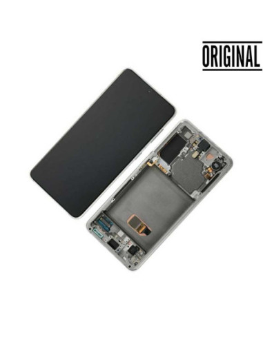 Pantalla para Samsung S21 5G /G991 Plata/Blanca (Original Service Pack)