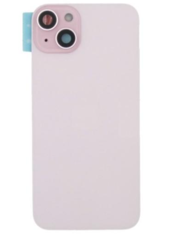 Tapa trasera  para  iPhone 15 Plus Con Lente de Camara Rosa+Magsafe