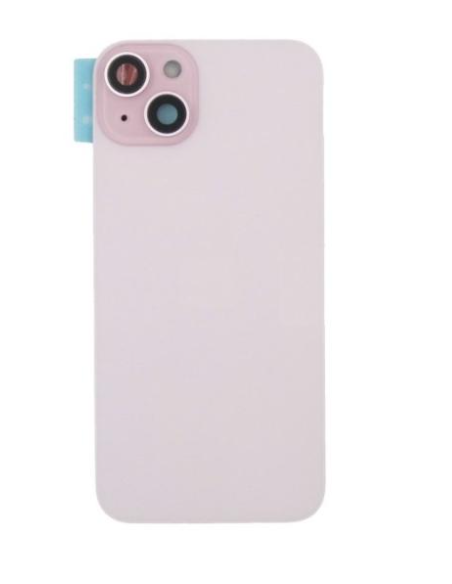 Tapa trasera  para  iPhone 15 Plus Con Lente de Camara Rosa+Magsafe