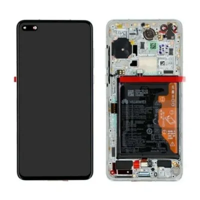 Pantalla para Huawei P40 Con Marco Plata/Blanco (Original Service Pack)