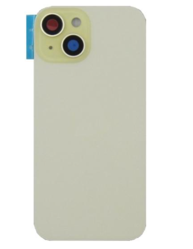 Tapa trasera  para  iPhone 15  Con Lente de Camara Amarillo+Magsafe