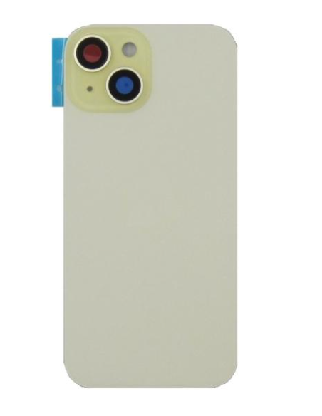 Tapa trasera  para  iPhone 15  Con Lente de Camara Amarillo+Magsafe