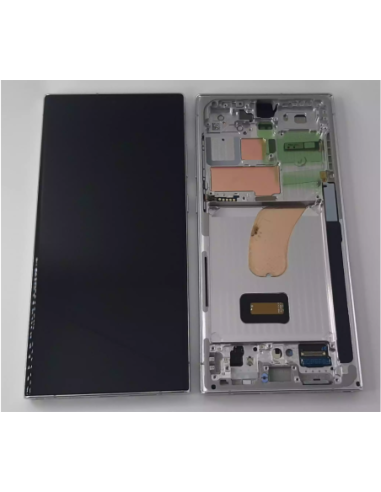 Pantalla completa para Samsung S23 Ultra / S918 Con Marco Plata (Original)