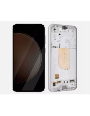 Pantalla para Samsung F711/S23 FE 5G Con Marco Blanco (Original Service Pack)