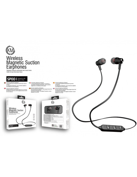 KM-SP001 AURICULARES BLUETOOTH DEPORTIVOS [NEGRO]