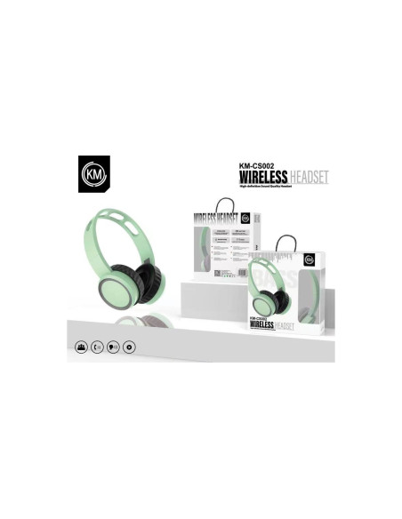 KM-CS002 AURICULARES BLUETOOTH DIADEMAS [VERDE]