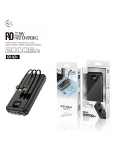 POWER BANK 20000mAh CON 3 CABLE PD-22.5W [KM-A014] 2