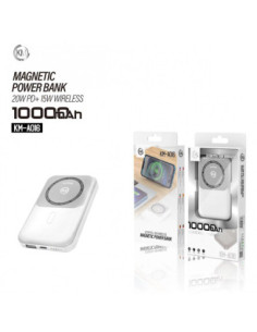 POWER BANK 10000mAh PD-20W INALAMBRICO-15W [KM-A016] 2
