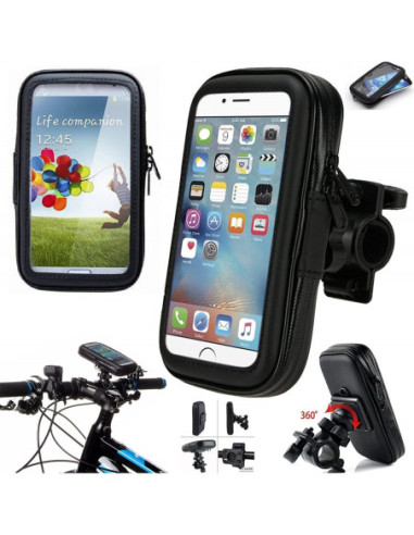 Soporte Para Bici Y Moto Con Bolsa Impermeable 6.3"