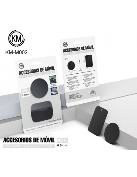 KM-M002 PLACA METAL PARA SOPORTE MAGNETICO [NEGRO]
