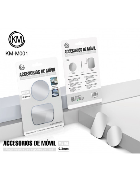 KM-M001 PLACA METAL PARA SOPORTE MAGNETICO [PLATA]
