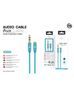 KM-8440 CABLE AUDIO JACK 3.5MM 3PIN MACHO A HEMBRA TPE [AZUL] 2