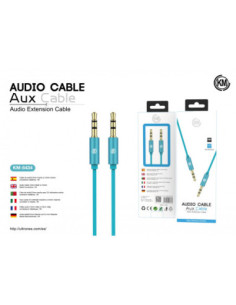 KM-8434 CABLE AUDIO JACK 3.5MM 3PIN MACHO A MACHO [AZUL] 2