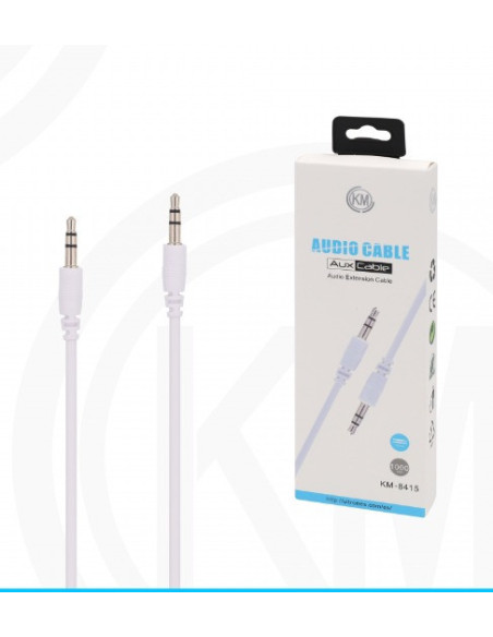 KM-8415 CABLE AUDIO JACK 3.5MM 3PIN MACHO A MACHO 1M [BLANCO]