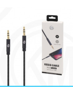 KM-8408 CABLE AUDIO JACK 3.5MM 3PIN MACHO A MACHO NYLON [NEGRO] 2