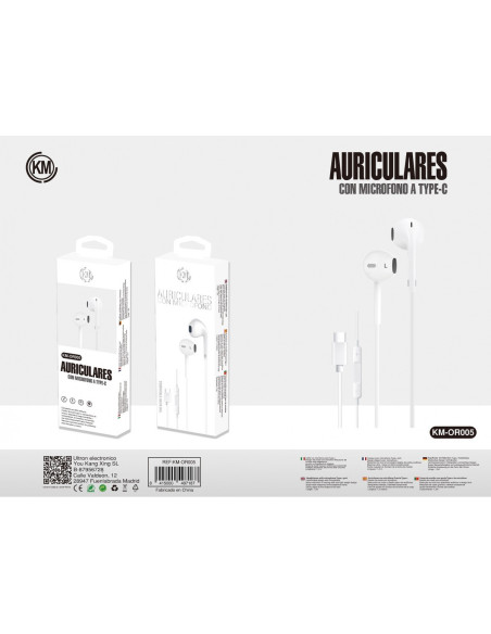 KM-OR005 AURICULARES CABLE TYPE-C