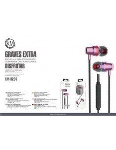 KM-U206 AURICULARES IN-EAR CABLE JACK 3.5MM [ROSA] 2