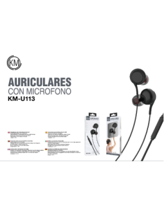 KM-U113 AURICULARES IN-EAR CABLE JACK 3.5MM [NEGRO] 2