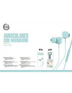 KM-U109 AURICULARES IN-EAR CABLE JACK 3.5MM [AZUL] 2