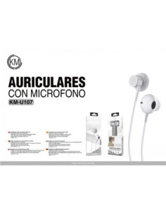 KM-U107 AURICULARES CABLE JACK 3.5MM [BLANCO] 2