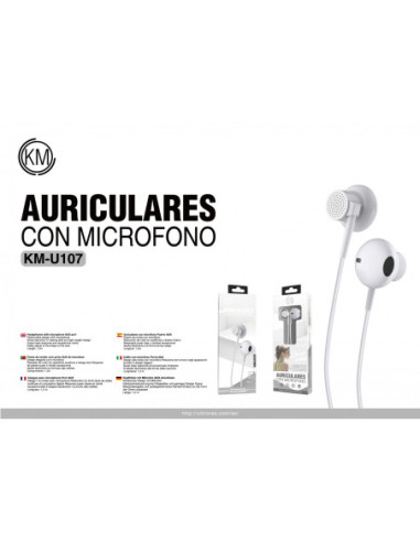 KM-U107 AURICULARES CABLE JACK 3.5MM [BLANCO]