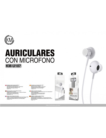 KM-U107 AURICULARES CABLE JACK 3.5MM [BLANCO]