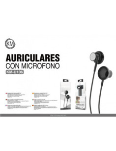 KM-U106 AURICULARES CABLE JACK 3.5MM [NEGRO] 2