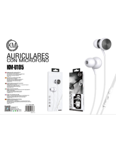 KM-U105 AURICULARES IN-EAR CABLE JACK 3.5MM [NEGRO] 2