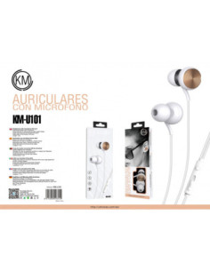 KM-U101 AURICULARES IN-EAR CABLE JACK 3.5MM [DORADO] 2