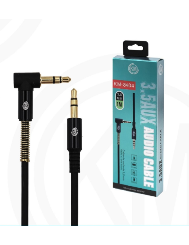 KM-8404 CABLE AUDIO JACK 3.5MM 3PIN MACHO A MACHO [NEGRO]