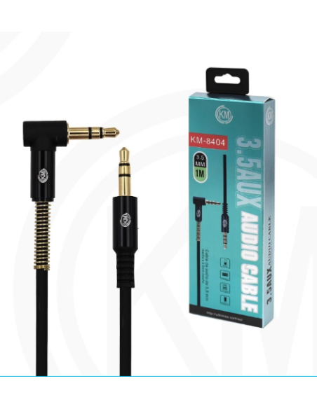 KM-8404 CABLE AUDIO JACK 3.5MM 3PIN MACHO A MACHO [NEGRO]