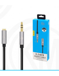 KM-8403 CABLE AUDIO JACK 3.5MM 3PIN MACHO A HEMBRA 1M 2