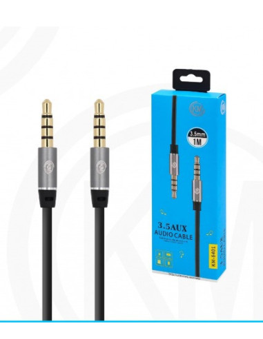 KM-8401 CABLE AUDIO JACK 3.5MM 4PIN MACHO A MACHO 1M