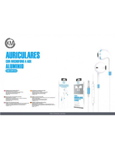 KM-OR104 AURICULARES CABLE JACK 3.5MM [AZUL] 2