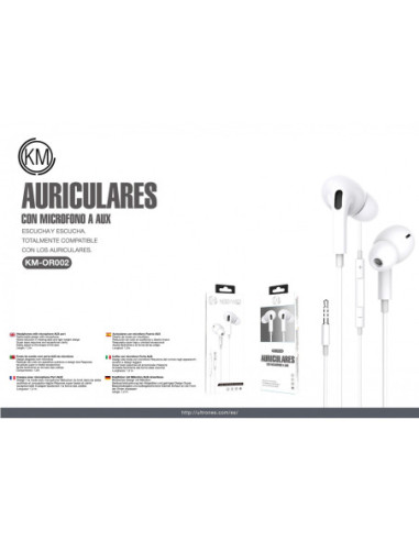 KM-OR002 AURICULARES CABLE JACK 3.5MM [BLANCO]
