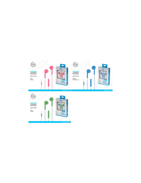 KM-AU1701 AURICULARES CABLE JACK 3.5MM Rosa