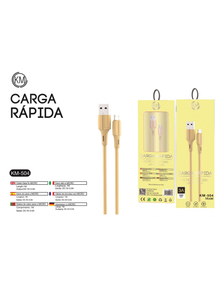 KM-504 CABLE MICRO-USB MACARON [AMARILLO]