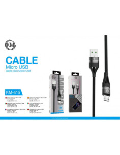 KM-416 CABLE MICRO-USB TRENZADO NYLON [NEGRO] 2