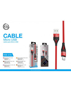 KM-415 CABLE MICRO-USB TRENZADO NYLON [ROJO] 2