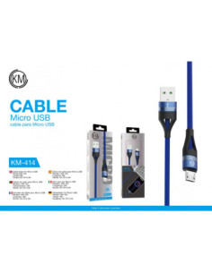 KM-414 CABLE MICRO-USB TRENZADO NYLON [AZUL] 2
