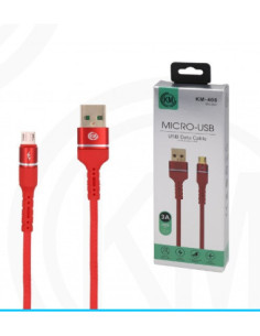 KM-408 CABLE MICRO-USB ALUMINIO TRENZADO [ROJO] 2
