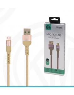 KM-407 CABLE MICRO-USB ALUMINIO TRENZADO [DORADO] 2