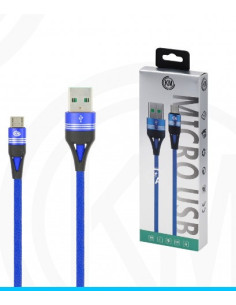 KM-250 CABLE MICRO-USB TRENZADO 3A [AZUL] 2