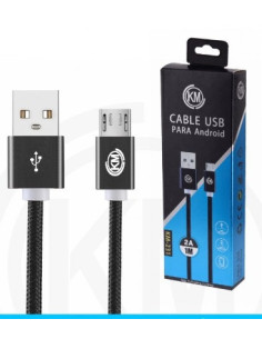 KM-231 CABLE MICRO-USB TRENZADO NYLON [NEGRO] 2
