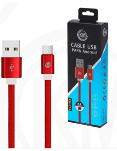 KM-219 CABLE MICRO-USB TRENZADO NYLON [ROJO] 2