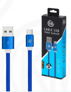 KM-218 CABLE MICRO-USB TRENZADO NYLON [AZUL] 2