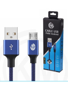KM-216 CABLE MICRO-USB TRENZADO [AZUL] 2