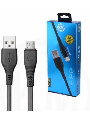 KM-203 CABLE MICRO-USB 3M [NEGRO]